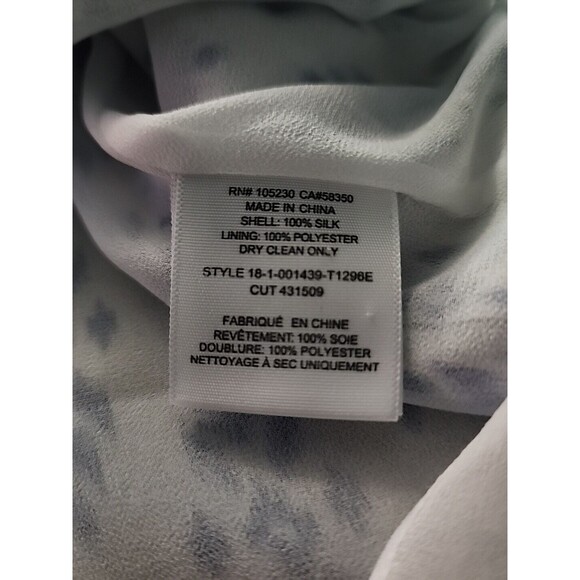 Joie Sleeveless Silk Blouse Size M White Blue - Picture 9 of 9